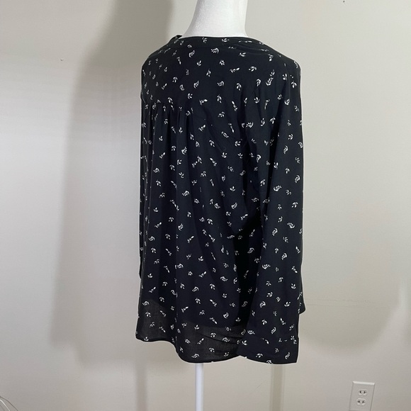 Zenobia sz 1 XL top black with white ditsy print long sleeve - Picture 5 of 12